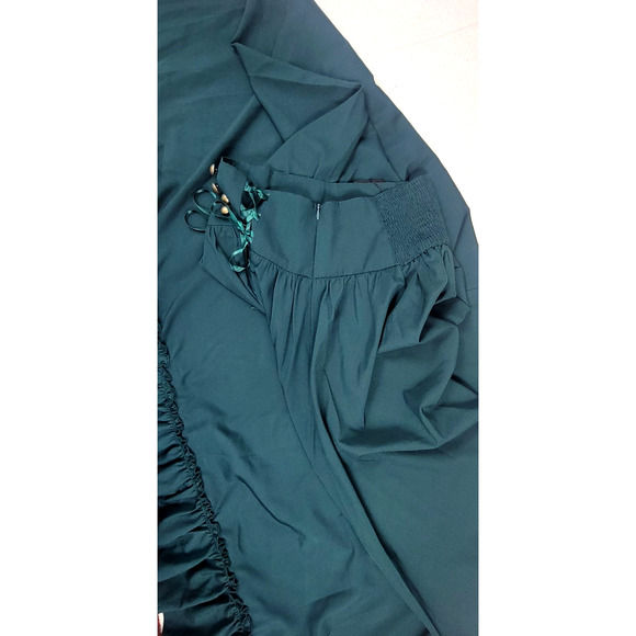 Scarlet Darkness Steampunk Gothic Maxi Skirt Women’s Small Teal Green Witchy - Picture 3 of 11